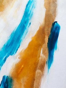 Abstract Blue Gold Flow by Ejaaz Haniff