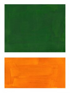Abstract Green Orange Blocks