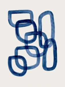 Indigo Flowing Shapes