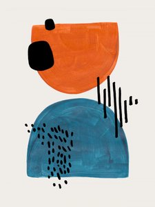 Orange Blue Abstract Shapes