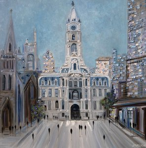 Philadelphia City Hall Street by Ekaterina Ermilkina