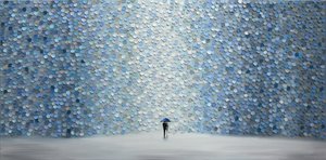 Walking in Blue Rain
