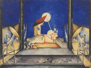 Stage Design for the Opera Bastien und Bastienne by W. A. Mozart, 1925 by Ekaterina Petrova Troitskaya