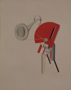 Reciter. Figurine for the Opera Victory over the Sun by A. Kruchenykh, 1920-1921 by Eliezer Markowich Lissitzky