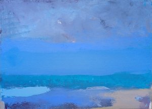 Blue Horizon Abstract by Elena Shraibman