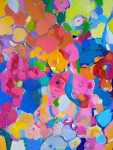 Vibrant Abstract Flowers by Elena Shraibman