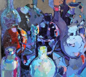 Vibrant Still Life Bottles