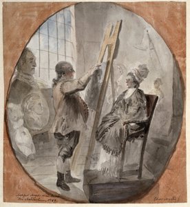 Professor Sergel Modelling Mrs Schröderheim by Elias Martin