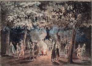 Promenade by the Fires in Drottningholm Park 1785 by Elias Martin
