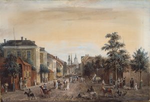 Street in Stockholm (Drottninggatan) by Elias Martin