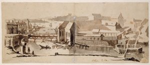 View over Helgeandsholmen by Elias Martin