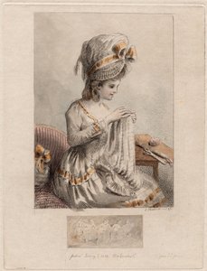 Young Woman Sewing by Elias Martin
