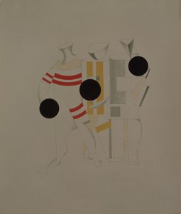 Sportsmen. Figurine for the opera Victory over the sun by A. Kruchenykh