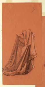 Drapery (study for oil painting, "Wedding Procession," or "The Dance", 1872–79 by Elihu Vedder