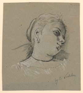 Head of an Italian Girl, ca. 1885 by Elihu Vedder