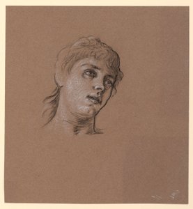 Portrait Sketch of a Young Girl, ca. 1885 by Elihu Vedder