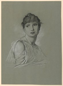 Portrait Sketch of a Young Woman, ca. 1885 by Elihu Vedder