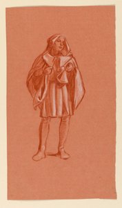 Study of a figure in a hooded costume, ca. 1885 by Elihu Vedder