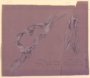 Studies of Drapery for "Fortune" Figure, ca. 1877 by Elihu Vedder