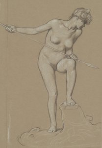 Girl Spearing Dolphin by Elihu Vedder