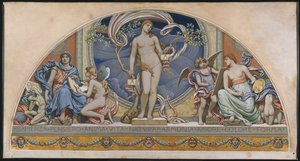 Rome, Representative of the Arts: design for decoration in Bowdoin College by Elihu Vedder