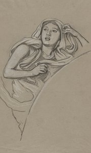 Study for Figure to right of Luna by Elihu Vedder