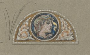 Study for Lunette with Female Head by Elihu Vedder