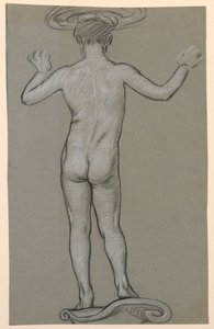 Figure Study: Design for a Fountain by Elihu Vedder