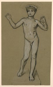 Figure Study for a Fountain Design by Elihu Vedder