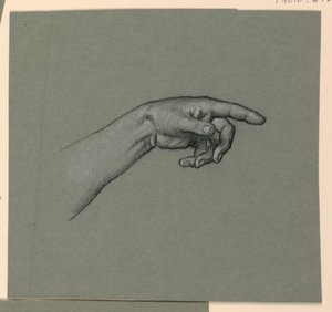 Pointing Left Hand and Wrist by Elihu Vedder