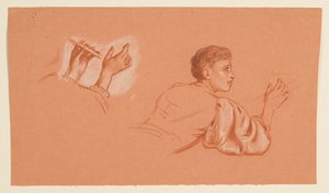 Studies of Costumed Male Figures by Elihu Vedder