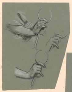 Studies of Hands Holding Calipers by Elihu Vedder