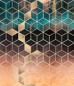 Gold Ombre Geometric Pattern