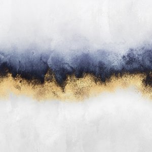 Modern Gold Blue Abstract by Elisabeth Fredriksson