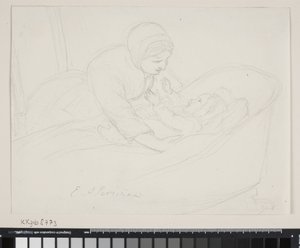 Mother Lifting a Child from the Cradle