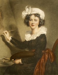 Engraving reproducing Marie Elisabeth Louise Vigee Le Brun by Elisabeth Louise (after) Vigee Lebrun