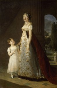 Portrait of Caroline Bonaparte 1782-1839, Queen of Naples and Sicily, with her daughter, Letizia, 1807 by Elisabeth Louise Vigee Lebrun