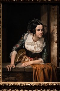 Lucia Mondella at the Window, Waiting for Her Betrothed to Return on the Day of Their Wedding