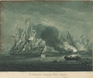 Shipping Scene from the Collection of Onuphrij Edwin by Elisha Kirkall after Willem van de Velde the Elder