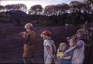The Pied Piper, an Allegory of Spring by Elizabeth Adela Stanhope Forbes