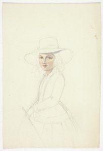 Portrait of Young Girl with Hat and Crop