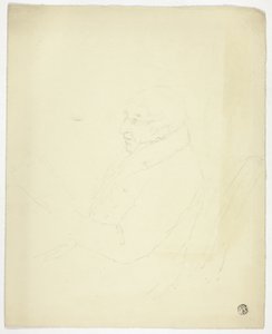 Profile of Man with Glasses Reading