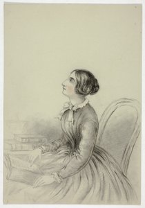Young Woman Inspired While Reading by Elizabeth Murray