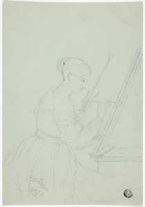 Young Woman Painting (possibly a Self Portrait)