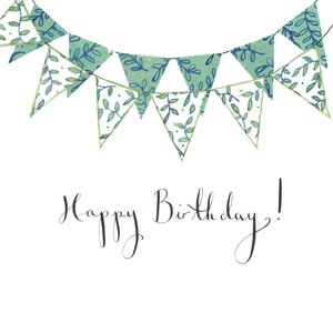 Happy Birthday Bunting, 2018 by Elizabeth Rider