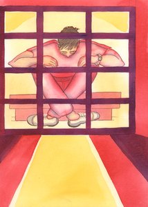 A person trapped in sin is like a prisoner in a cage, with the key on the inside by Elizabeth Wang