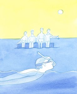 A person who is too preoccupied with his own interests - even good things - and who does not listen to those who deserve his love and loyalty, is like a swimmer with a snorkel who chooses to cut himself off by Elizabeth Wang
