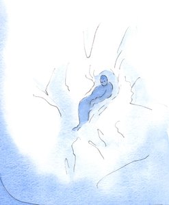 As a child rests after playing in a snowfield, so I can rest in God, cradled in His Divinity, whenever I turn to Him in trust by Elizabeth Wang