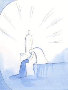 As if bending from a plinth, Our Lady reached out and stroked my head. She delights in those who speak joyfully of her to others, 2002