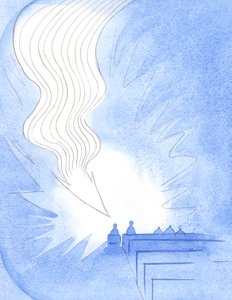 At Holy Communion, a great flame, like an arrow, descended. Christ had arrived in His Spirit